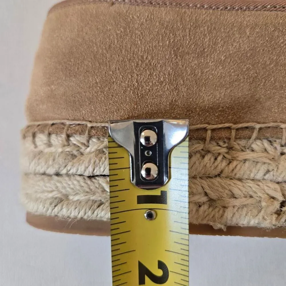 Talbots Womens Quinn Bow Tan Suede Platform Espadrille Loafer 7M